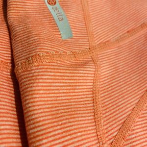 Orange white stripe capris